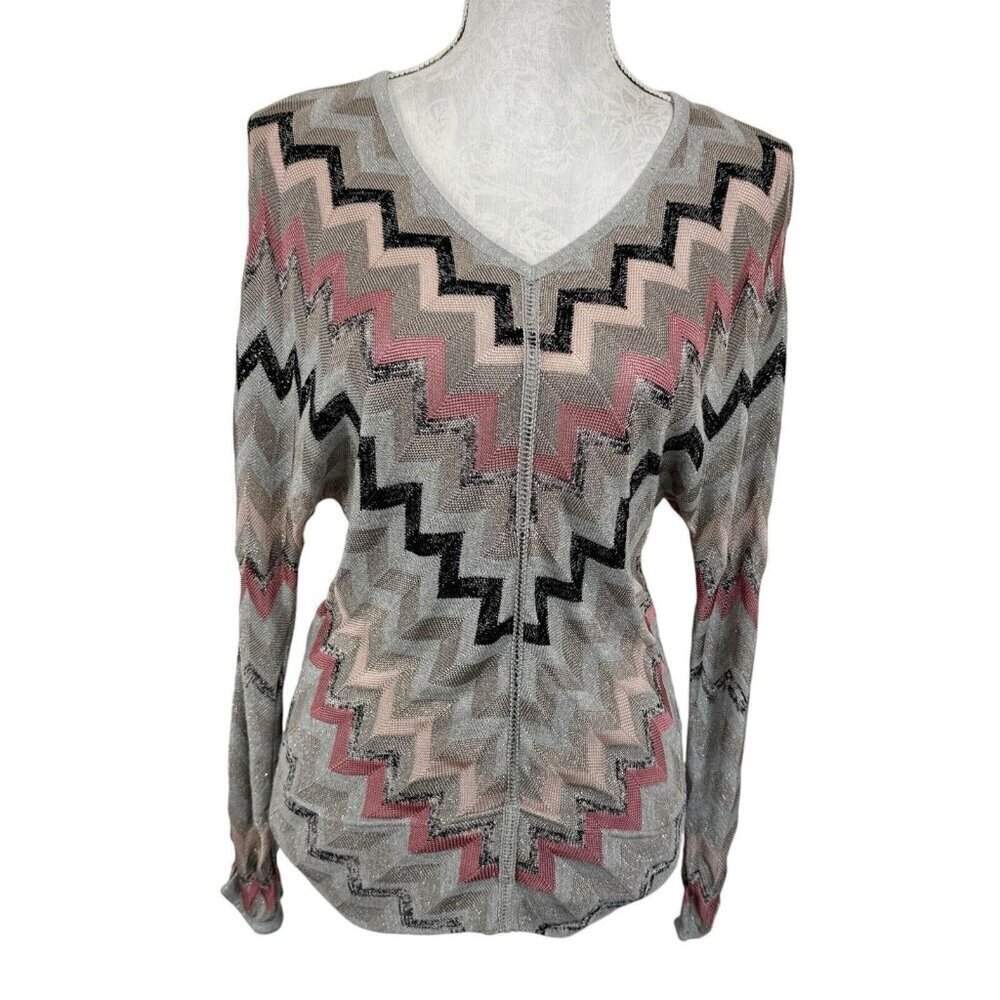 White House‎ Black Market Women's S Sweater Pink Metallic Shimmer EUC